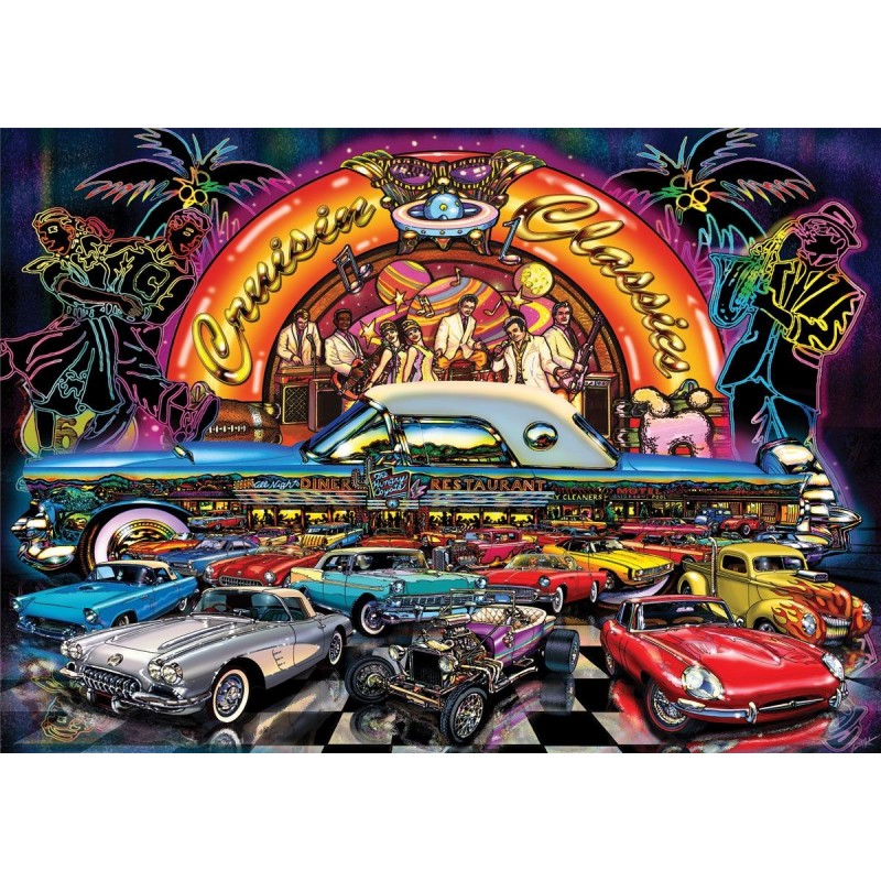 Puzzle fosforescent Art Puzzle - Cruisin Classics, 1.000 piese (Art-Puzzle-4454)