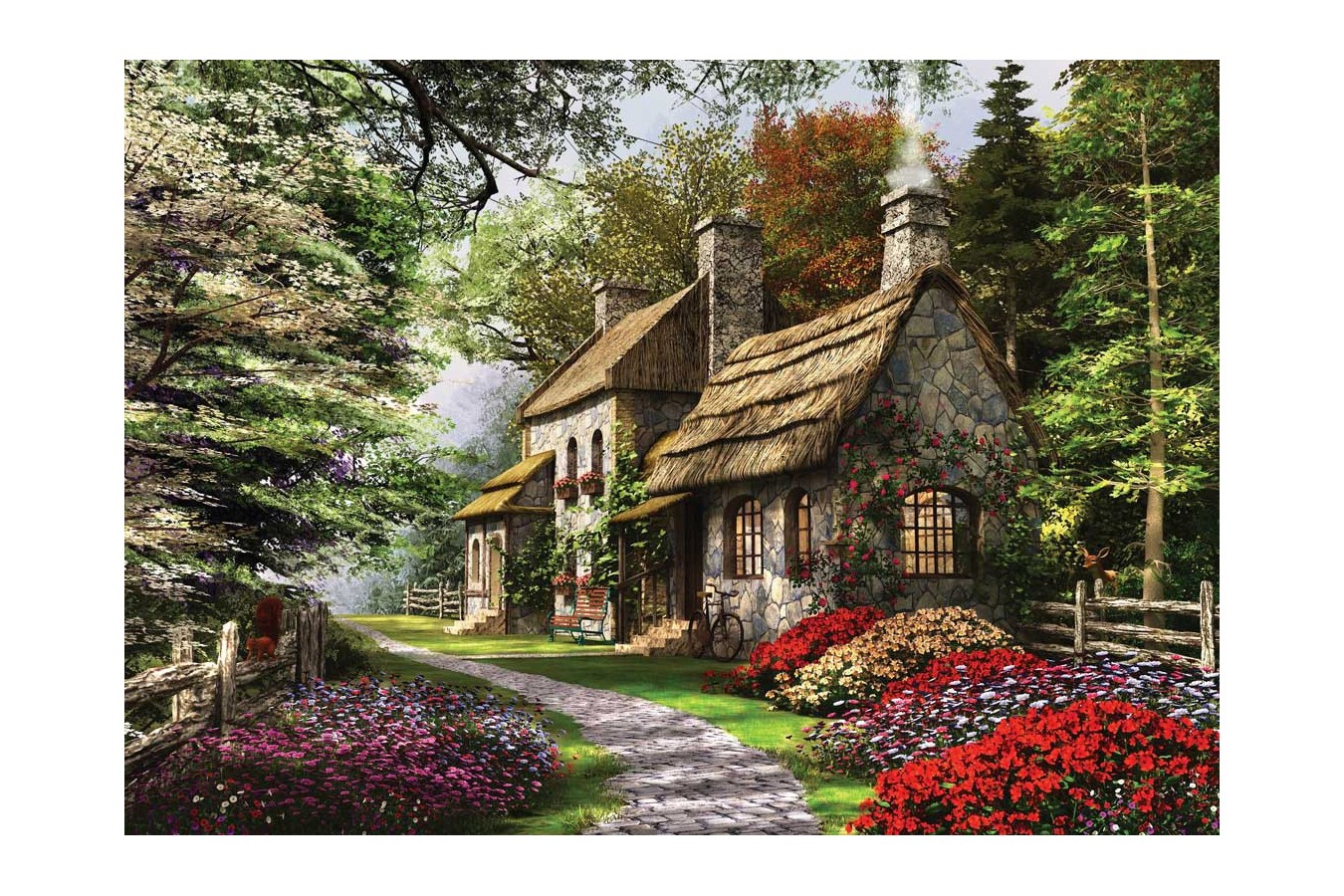 Puzzle KS Games - Dominic Davison: Country House In The Flowers, 1.000 piese (KS-Games-11261)