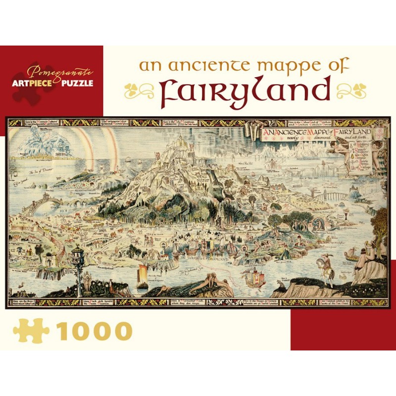 Puzzle panoramic Pomegranate - Bernard Sleigh: An Anciente Mappe of Fairyland, 1.000 piese (AA978)