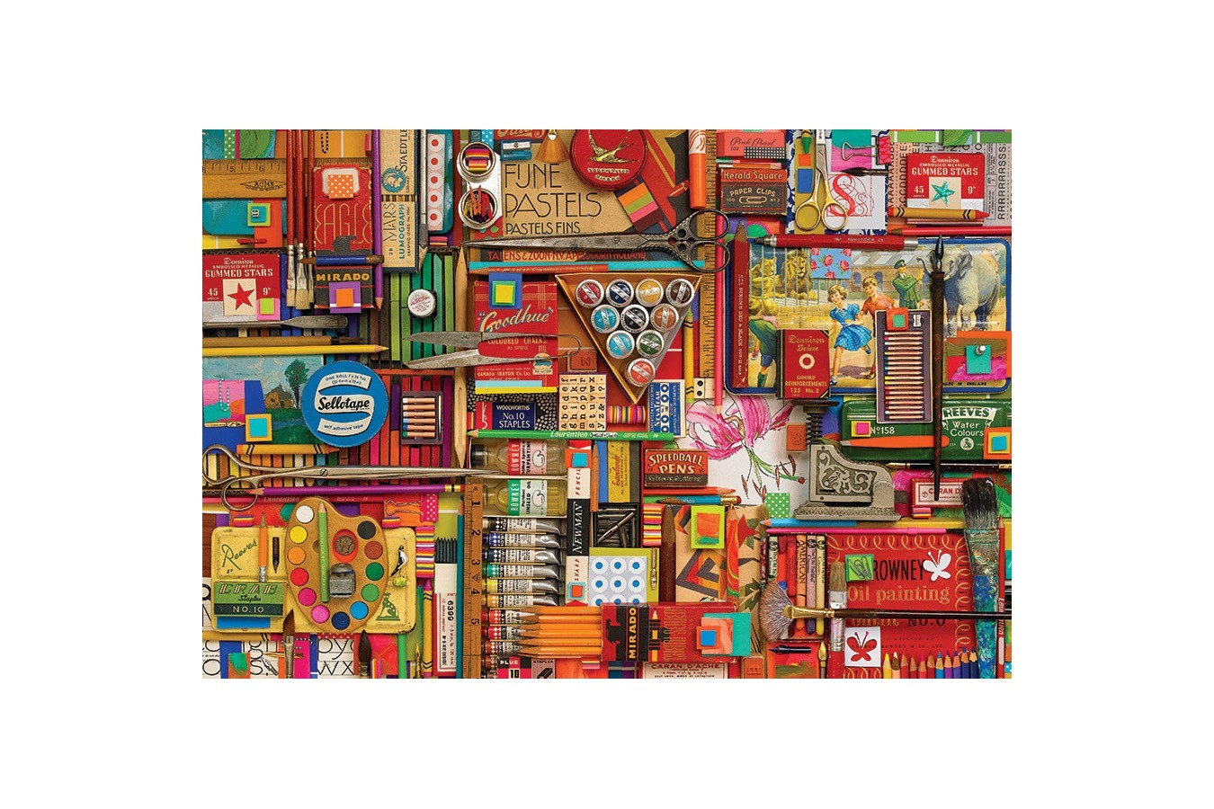 Puzzle Cobble Hill - Vintage Art Supplies, 2.000 piese (Cobble-Hill-89009)