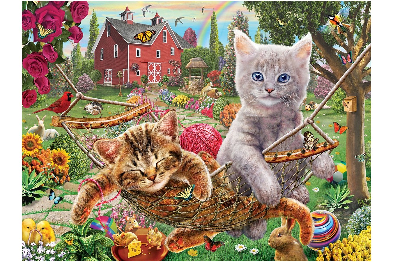 Puzzle SunsOut - Cats on the Farm, 300 piese (Sunsout-51820)