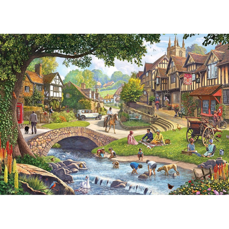 Puzzle KS Games - Summer Village Stream, 1.000 piese (20516)