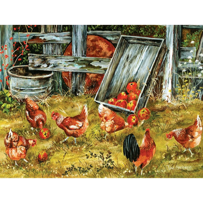 Puzzle SunsOut - Pickin Chickens, 500 piese XXL (Sunsout-39181)