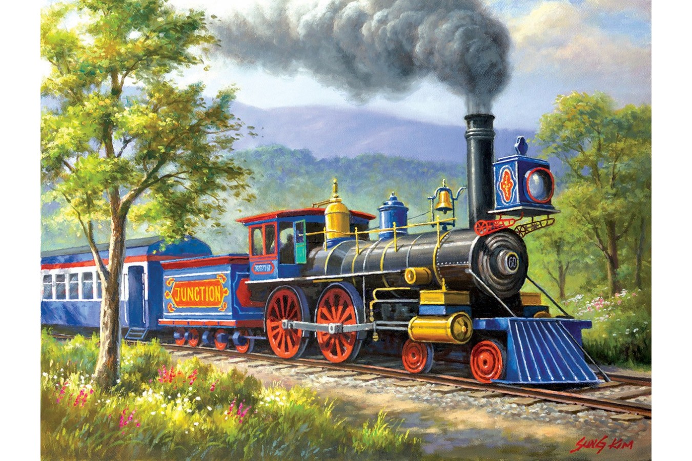 Puzzle SunsOut - The Junction Express, 500 piese XXL (Sunsout-36626)