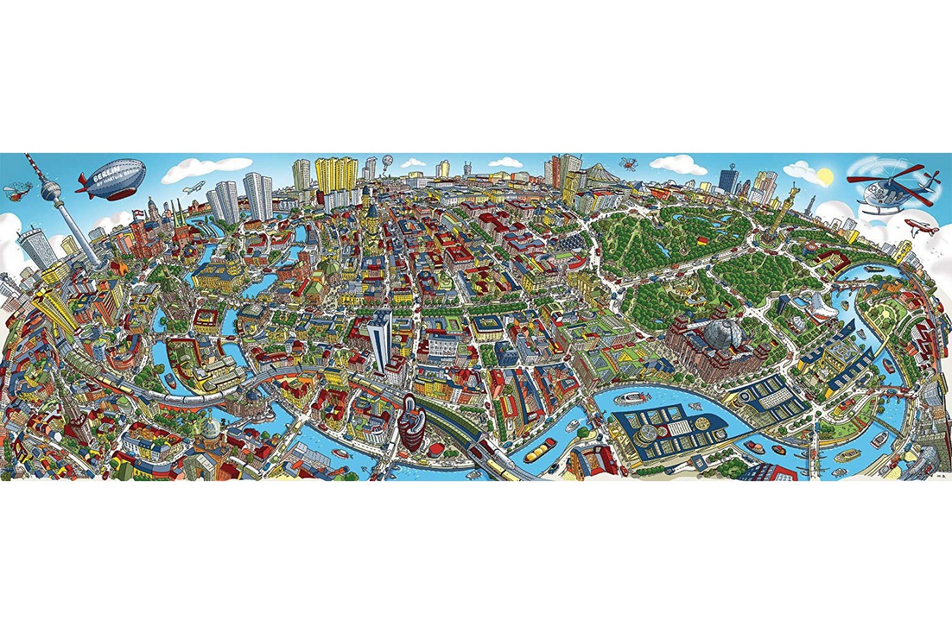 Puzzle panoramic Schmidt - Cityscape Berlin, 1.000 piese (59594)