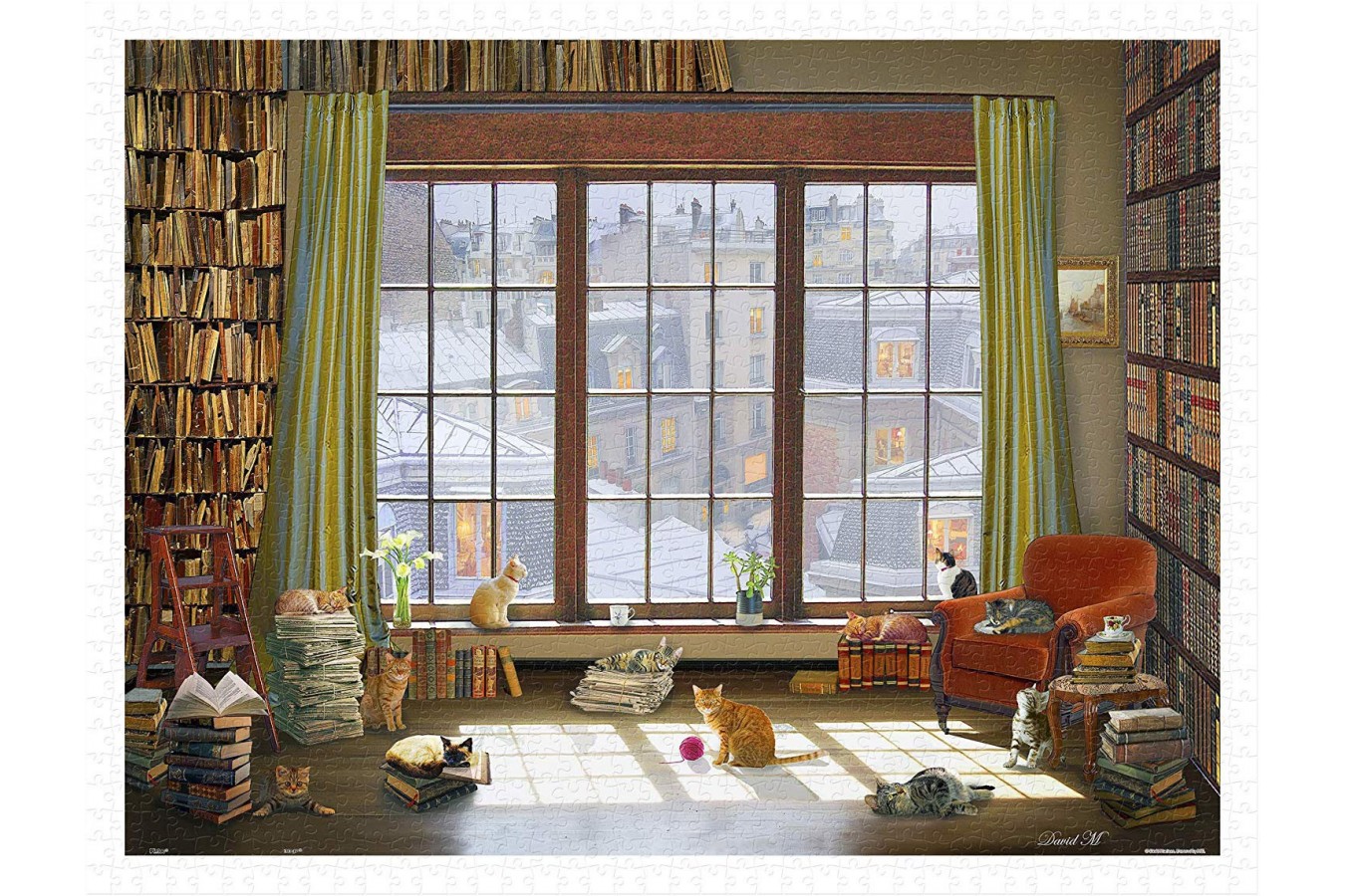 Puzzle din plastic Pintoo - David Mc Lean: Window Cats, 1200 piese (H2134)
