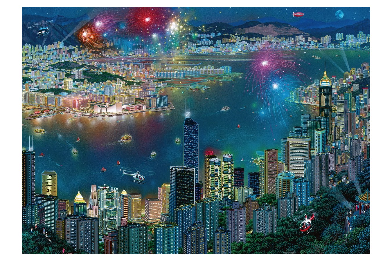 Puzzle Schmidt - Alexander Chen: Fireworks Over Hong Kong, 1.000 piese (59650)