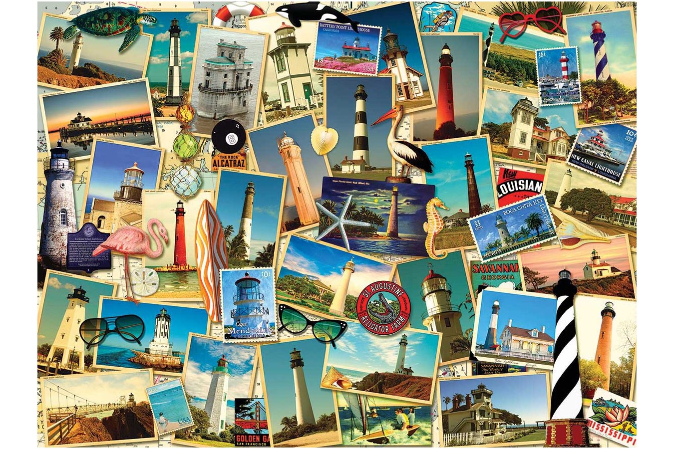 Puzzle SunsOut - Kate Ward Thacker: Southern Lighthouses, 1.000 piese (Sunsout-70061)