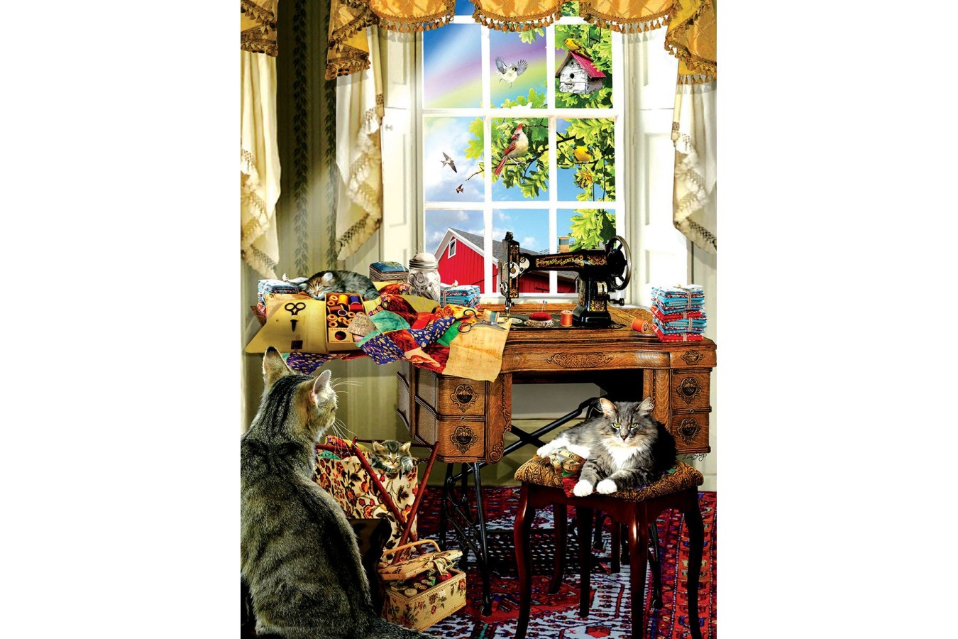 Puzzle SunsOut - Lori Schory: The Sewing Room, 300 piese XXL (Sunsout-34981)