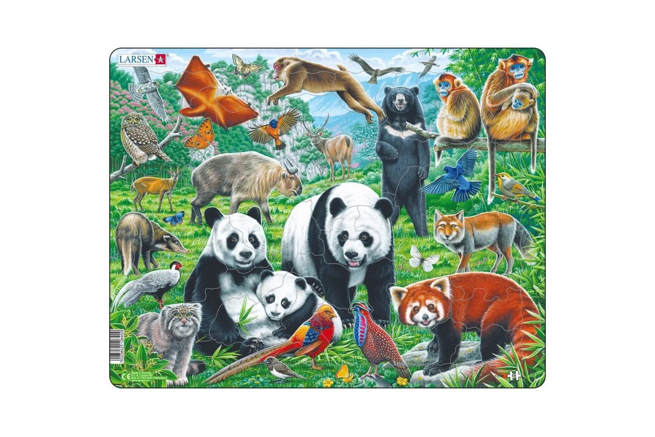 Puzzle Larsen - Panda Bear Family on a China Mountain Plateau, 56 piese (FH43)