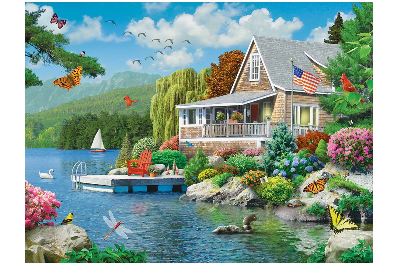 Puzzle Master Pieces - Lakeside Memories, 300 piese XXL (Master-Pieces-31806)