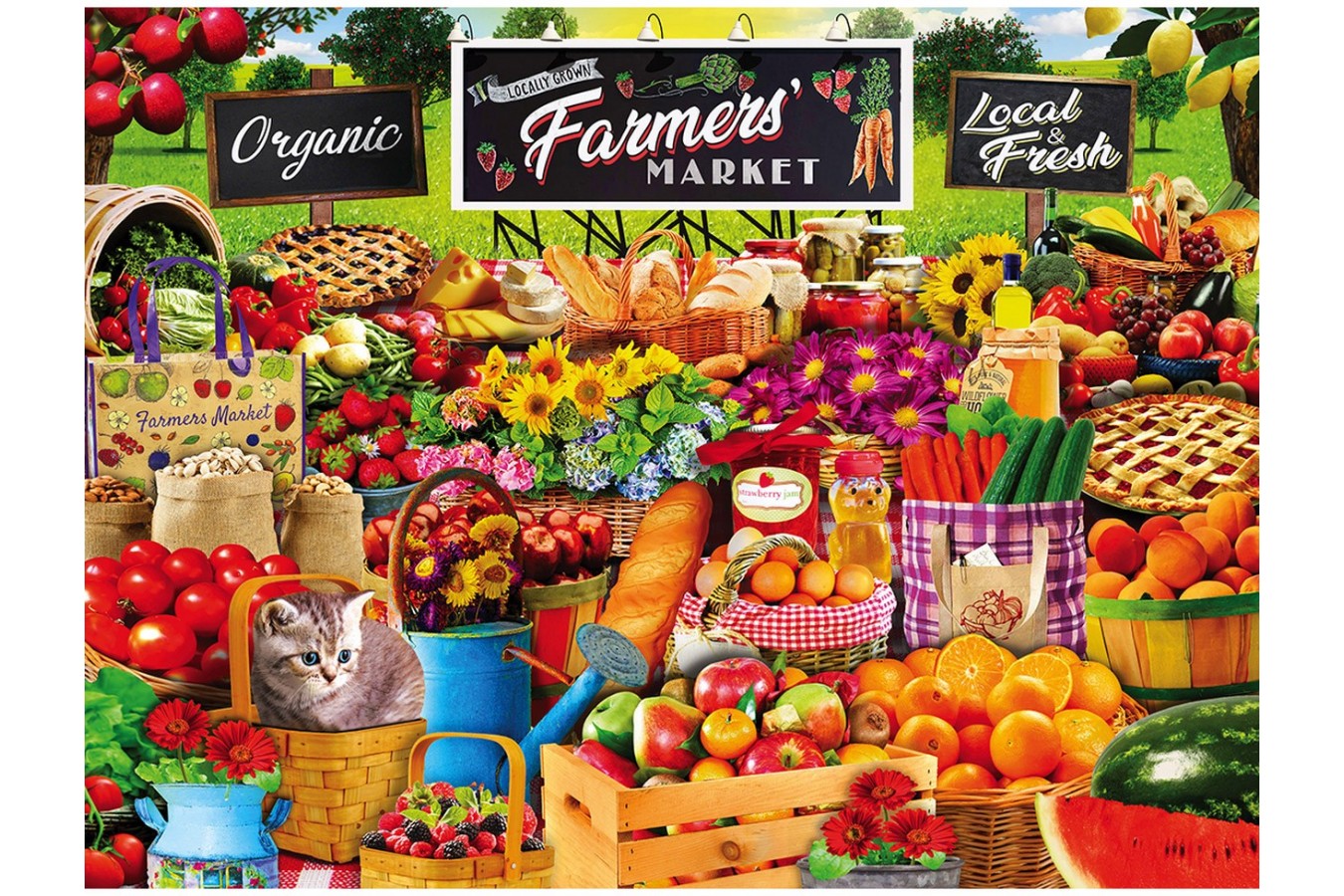 Puzzle Master Pieces - Farmers Market, 300 piese XXL (Master-Pieces-31868)