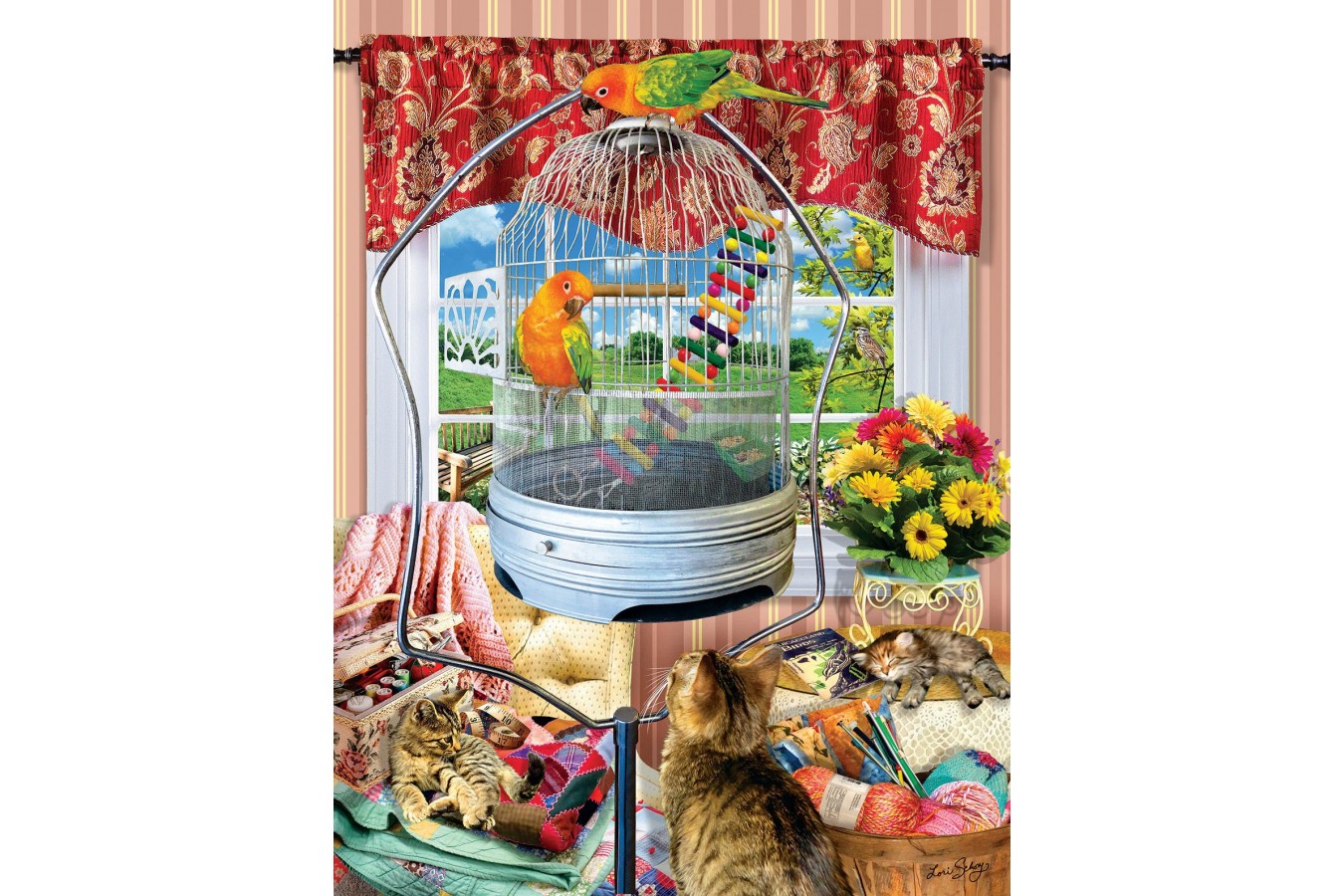 Puzzle SunsOut - Lori Schory: Bird Cage, 1.000 piese (Sunsout-35072)