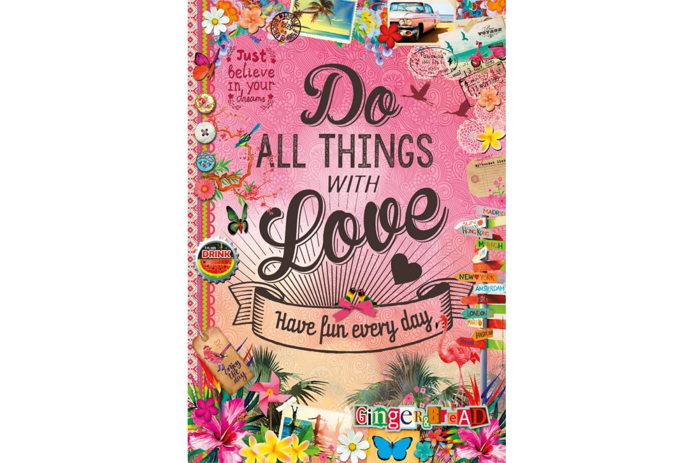 Puzzle Educa - Do All Things With Love, 500 piese, include lipici puzzle (17086)