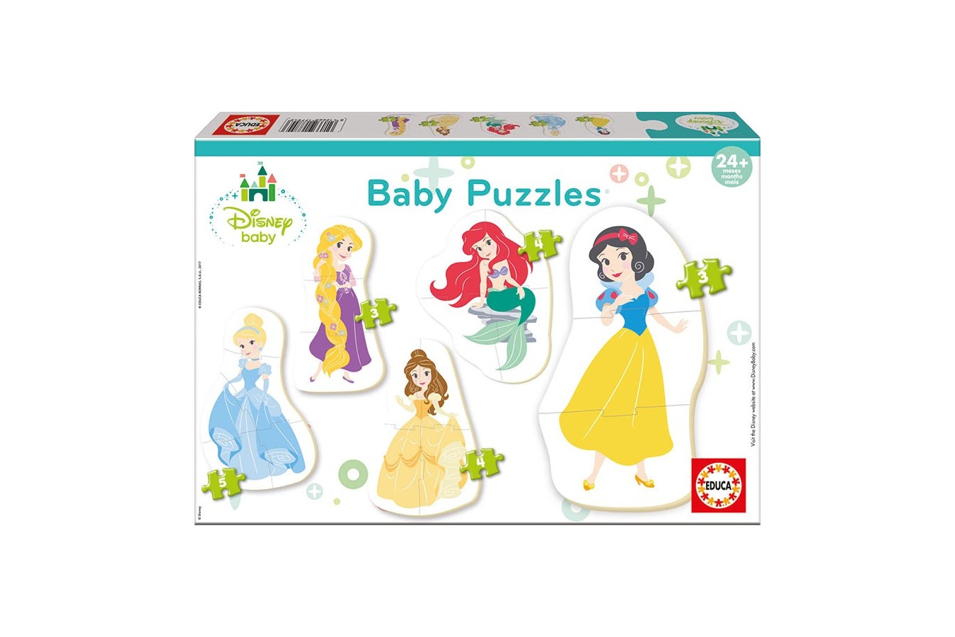 Puzzle Educa - Disney Princess, 3/3/4/4/5 piese (17754)