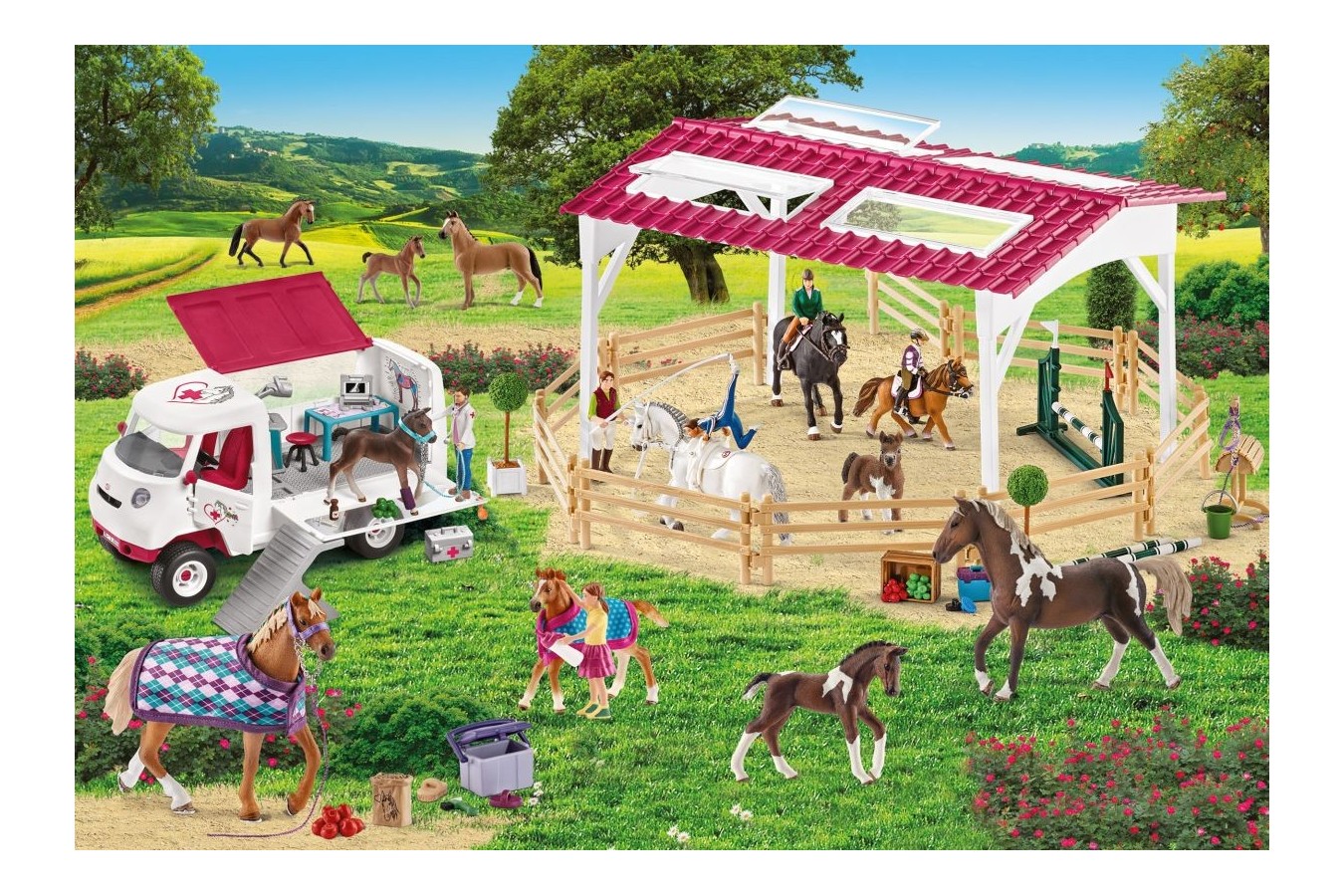 Puzzle Schmidt - Riding School and Veterinarian, 150 piese (56240)