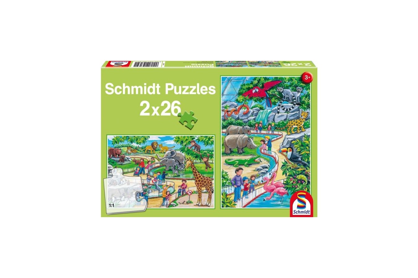Puzzle Schmidt - A Day at the Zoo, 2x26 piese (56132)