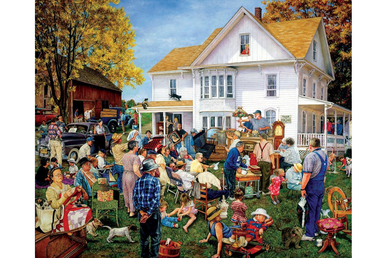 Puzzle Sunsout - Susan Brabeau: Farmhouse Auction, 1.000 piese (44637)