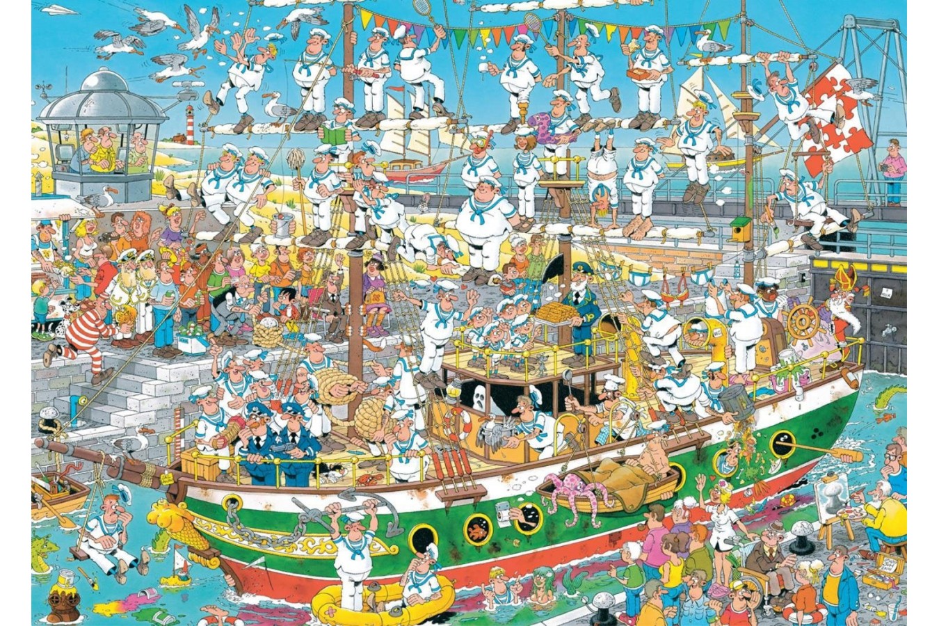 Puzzle Jumbo - Jan Van Haasteren: Tall Ship Chaos, 1.000 piese (19014)