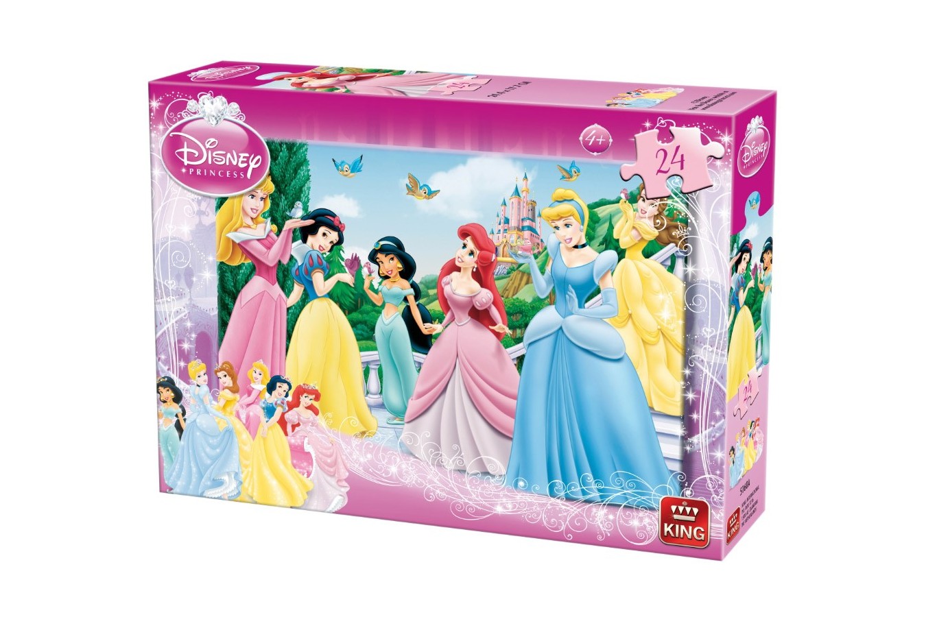 Puzzle King - Printesele Disney, 24 piese (05160-A)