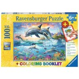 Puzzle Ravensburger - Coloring Booklet -Colorful Underwater World, 100 Piese Xxl (13697)