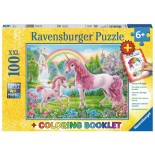 Puzzle Ravensburger - Coloring Booklet -Magical Unicorns, 100 Piese Xxl (13698)