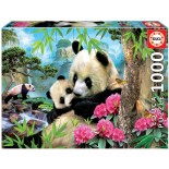 Puzzle Educa -Panda, 1000 Piese, Include Lipici (17995)