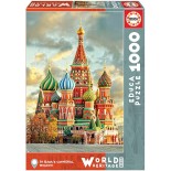 Puzzle Educa -Catedrala San Basilio, Moscova, 1000 Piese, Include Lipici (17998)