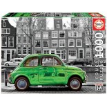Puzzle Educa - Car in Amsterdam, 1000 piese alb-Negru, Include Lipici (18000)