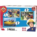 Puzzle King - Fireman Sam, 3X24 Piese (05587)