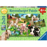 Puzzle Ravensburger -Farm Animals, 2X24 Piese (07830)