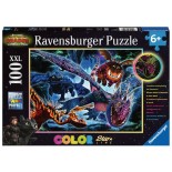 Puzzle fosforescent Ravensburger - How to Train Your Dragon, 100 Piese (13710)