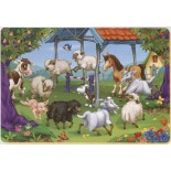 Puzzle de colorat D-Toys - The Round of the Farm Animals, 24 piese (Dtoys-61454-AN-04)