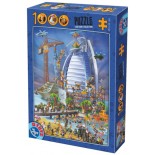 Puzzle D-Toys - Cartoon Collection - Burj Al Arab, 1000 piese (Dtoys-61218-CC12-(74690))