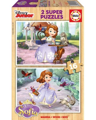 Puzzle din lemn Educa - Sofia the First, 2x16 piese (16369)