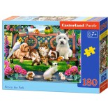 Puzzle Castorland -Pets in the Park, 180 Piese (018444)