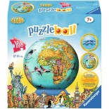 Puzzle glob Ravensburger -Globul Lumii, 108 Piese (12212)