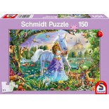 Puzzle Schmidt -Princess with Unicorn and Castle, 150 Piese (56307)