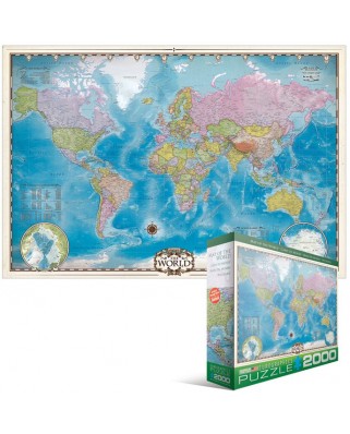 Puzzle Eurographics - World Map, 2000 piese (8220-0557)