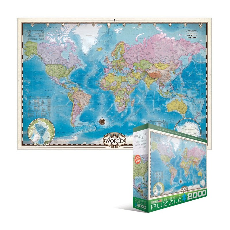 Puzzle Eurographics - World Map, 2000 piese (8220-0557)