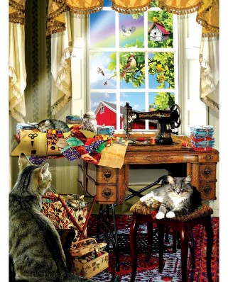 Puzzle SunsOut - Lori Schory: The Sewing Room, 300 piese XXL (Sunsout-34981)