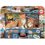 Puzzle Educa -Travelling Kittens, 200 Piese (18065)