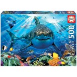 Puzzle Educa -Great White Shark, 500 Piese, Include Lipici (18478)
