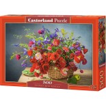 Puzzle Castorland - Bouquet with Puppies, 500 Piese (53506)