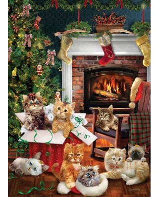 Puzzle Cobble Hill - Christmas Kittens, 1000 piese (Cobble-Hill-80242)