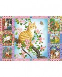 Puzzle Cobble Hill - Blossoms and Kittens Quilt, 1000 piese (Cobble-Hill-80272)