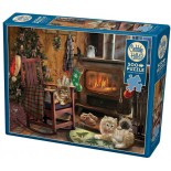 Puzzle Cobble Hill - Kittens by the Stove, 500 piese XXL (Cobble-Hill-85068)