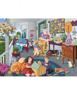 Puzzle SunsOut - Joseph Burgess: A Visit to Grandma's, 1000 piese (Sunsout-38980)