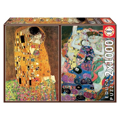 Puzzle Educa - Gustav Klimt:The Kiss + the Virgin, 2X1000... 2
