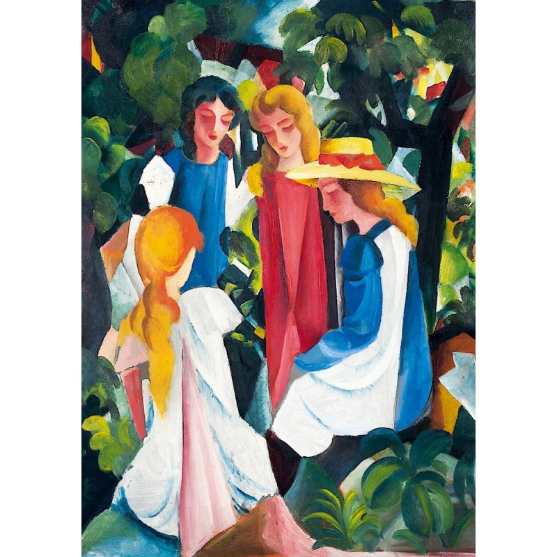 Puzzle 1000 piese - August Macke: Four Girls, 1913 (Art-by-Bluebird-60082)